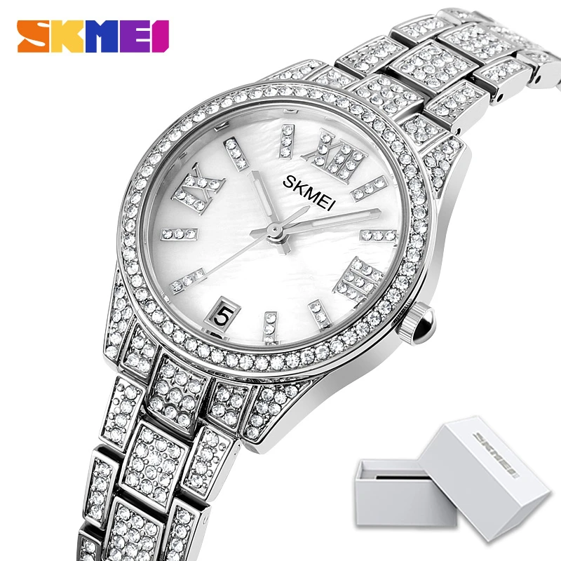 

SKMEI Diamond Female Quartz Watches Elegant Womens Waterproof Quartz Wristwatches 2021 New Arrival 1741