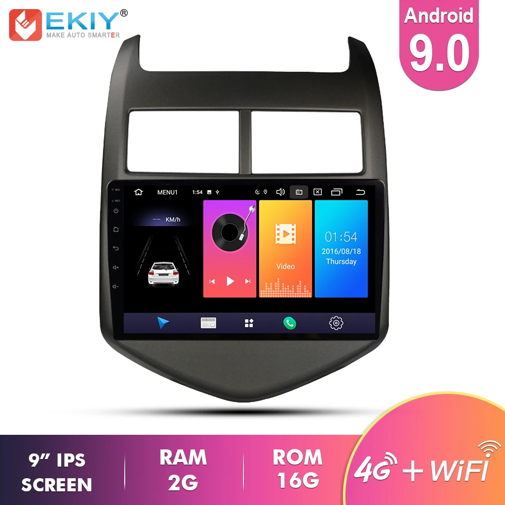 EKIY " ips Android 9,0 Автомобильный мультимедийный радио для Chevrolet AVEO 2011-2013 Авторадио 2 din стерео Navi gps навигация 4G плеер