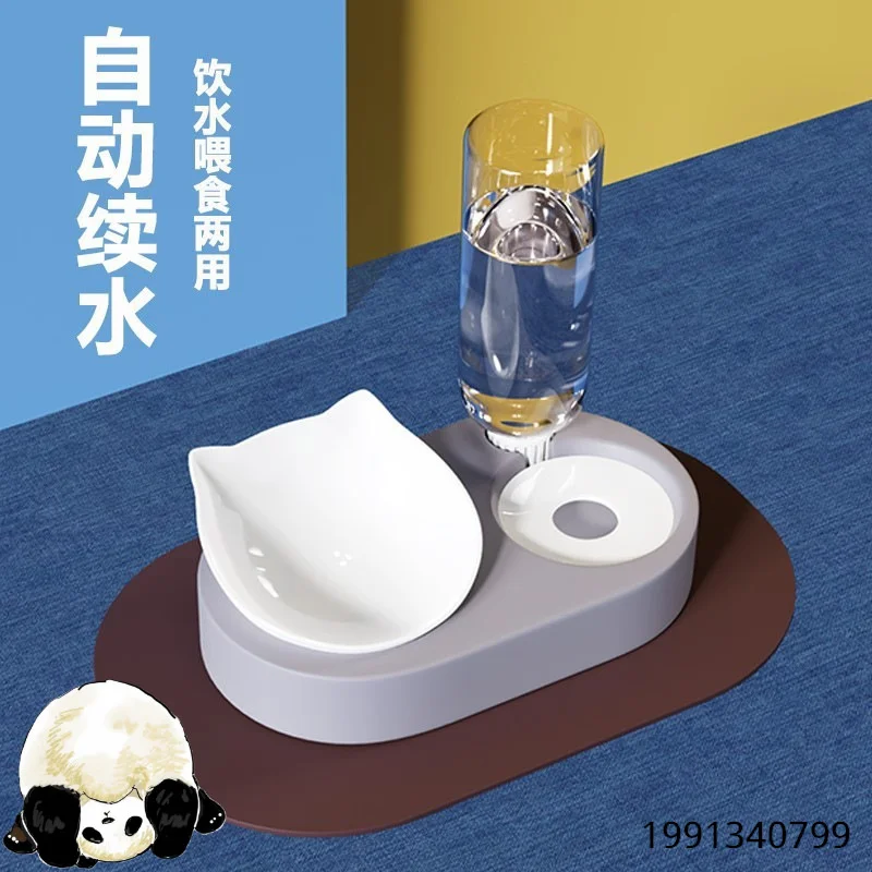 

Автоматический диспенсер для воды для домашних питомцев, защитная миска для кормления шеи, два в одном для мелких, средних и больших собак, к...