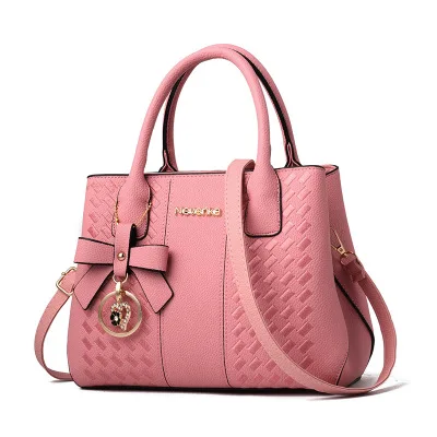 Women's Fashion Designer Tote Luxury Brand Leather Handbag Female Messenger Bag Solid Casual Ladies Crossbody bags Large - Цвет: Light pink
