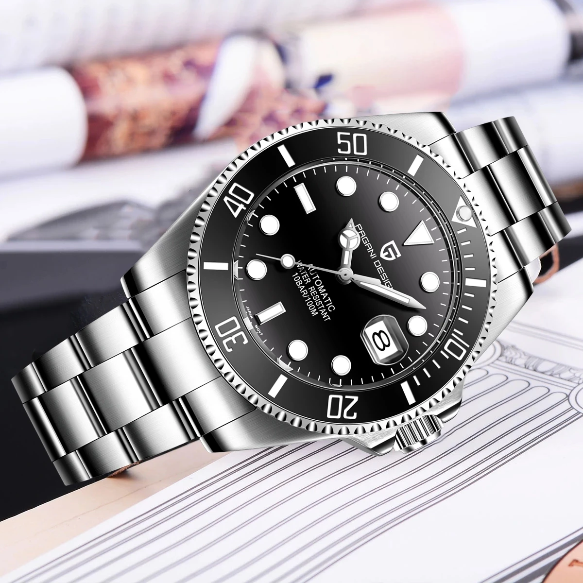 PAGANI Дизайн черный Для мужчин s часы 2021 брендовые роскошные механические наручные