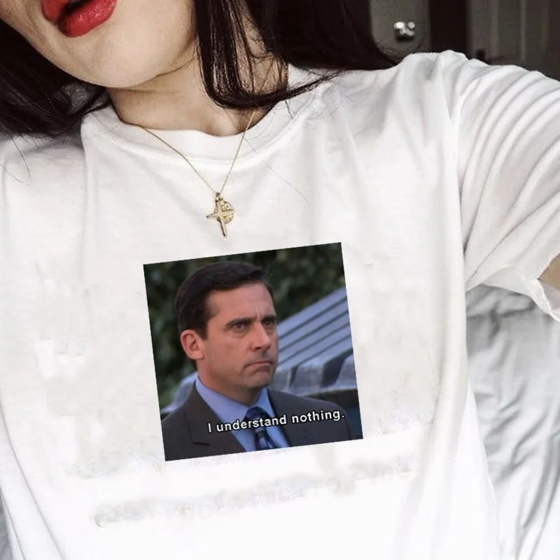 I Undertand Nothing The Office Tv Show Quotes забавная футболка унисекс хипстеры Meme Tee|Мужские