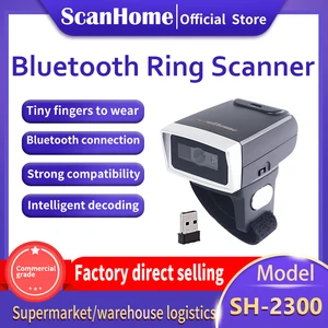 scanhome 2300 mini barcode scanner usb wiredbluetooth 2 4g wireless 1d 2d qr pdf417 barcode for ipad iphone android tablets pc free global shipping