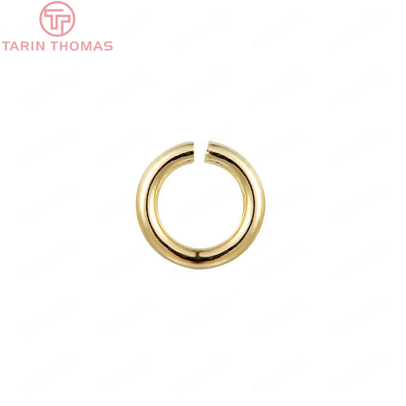 Позолоченные латунные Колечки цвета шампанского 20 шт. 24 к кольца с разрезом