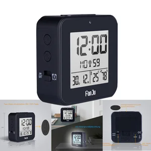 digital alarm clock dcf radio dual alarm automatic backlight led wood electronic temperature and humidity table time office g l1 free global shipping