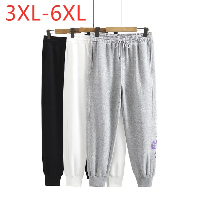 

Новый 2021, подходят для весны и осени, размера плюс, длинные спортивные брюки для женщин, женские босоножки больших свободные серые белые брю...