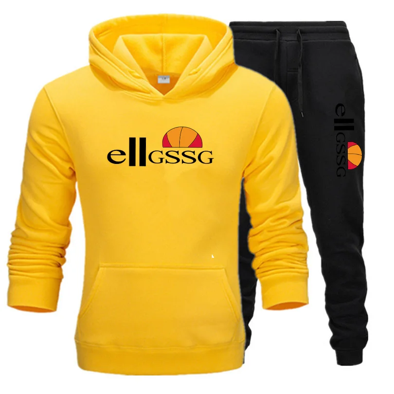 

Brand men's entertainment sportswear 2021 new leisure sports 2 piece hooded suit