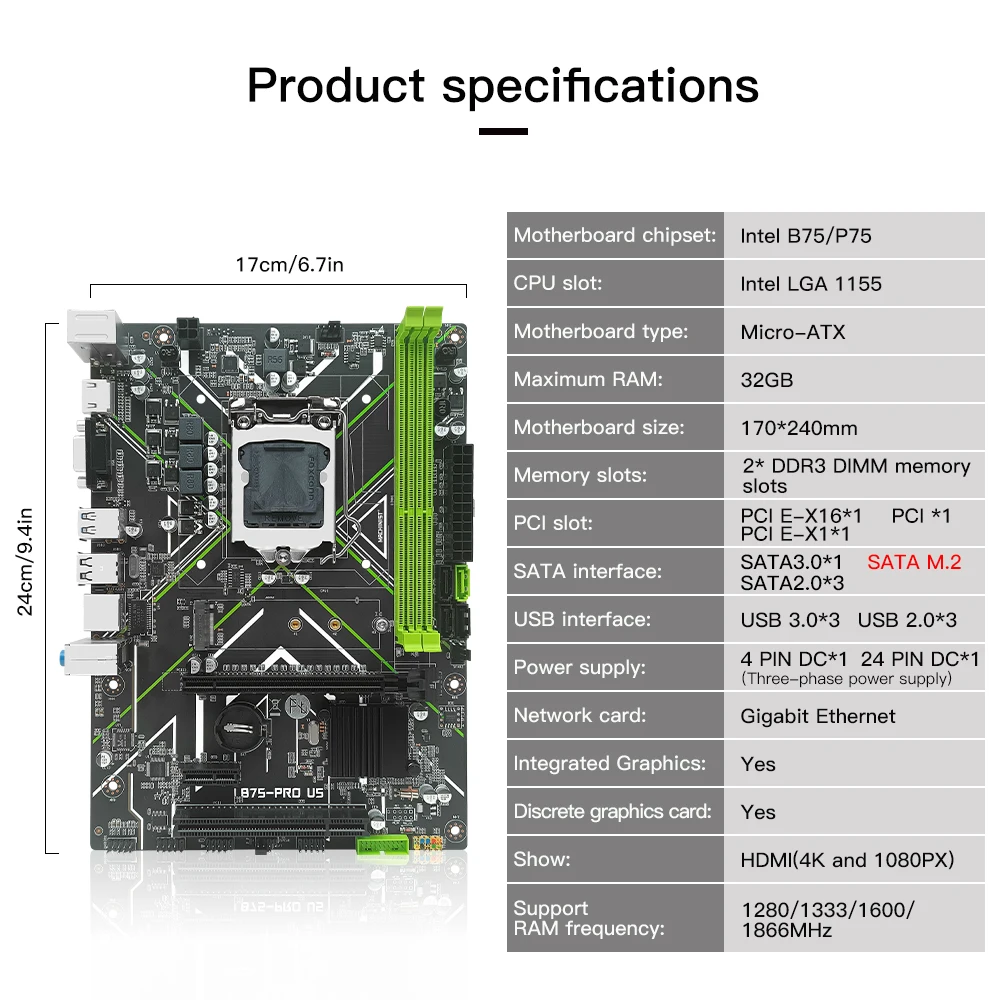 Machinist B75 материнская плата для настольного компьютера с поддержкой процессора Intel