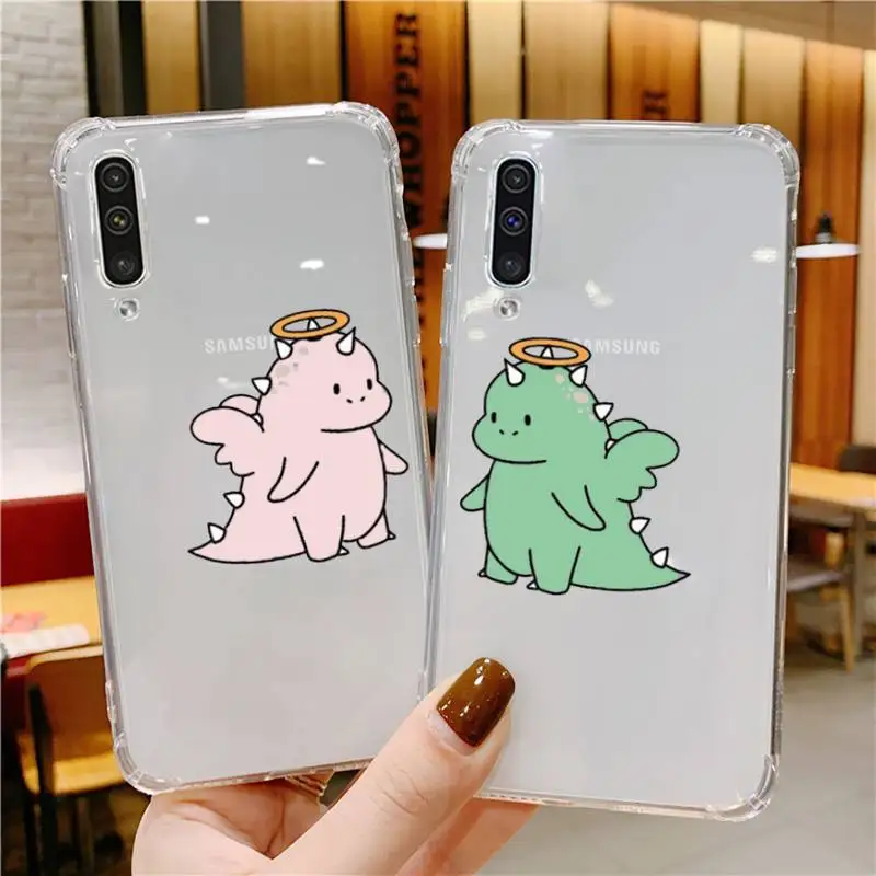 

Dinosaur lovely cartoon couple Phone Case Transparent For Samsung Galaxy A S 8 9 10 12 20 21 40 50 52 51 70 71 fe 5g ultra plus