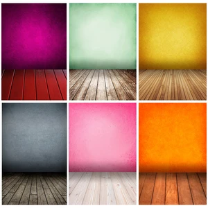 SHENGYONGBAO Vintage Gradient Photography Backdrops Props Brick Wall Wooden Floor Baby Portrait Photo Backgrounds 210125MB-04