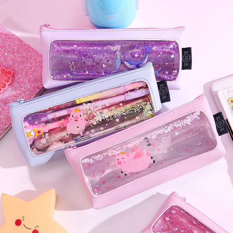 Кожаный Простой маленький свежий студенческий Большой Вместительный чехол для