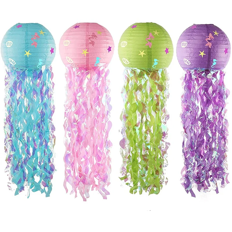 

4 упаковки, набор бумажных фонарей в виде маленькой Русалочки