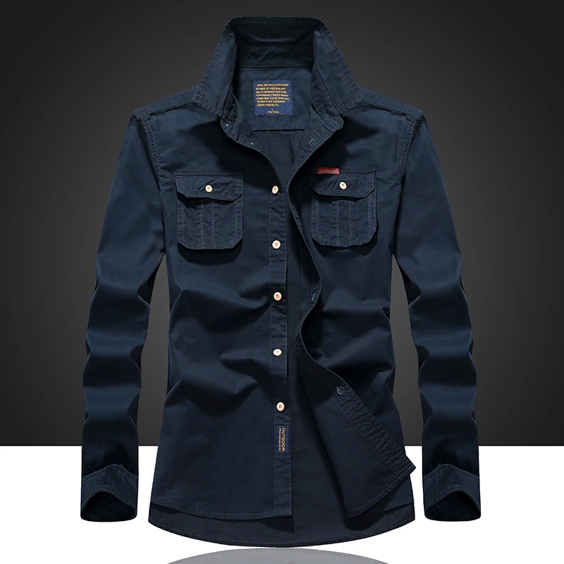 Военная армейская Мужская рубашка весна осень 2020 Спортивная Хлопковая мужская с