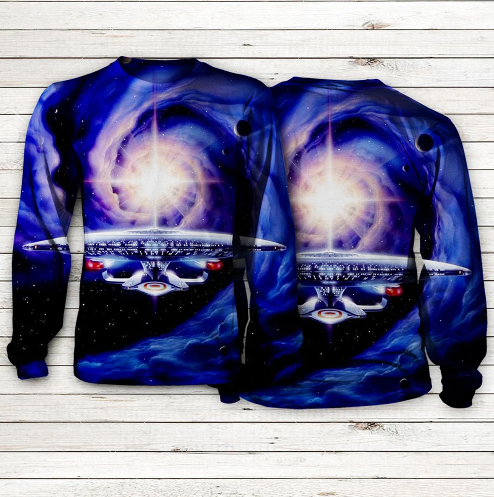 Футболка с 3D полной печатью футболка толстовки принтом Звездный путь больше