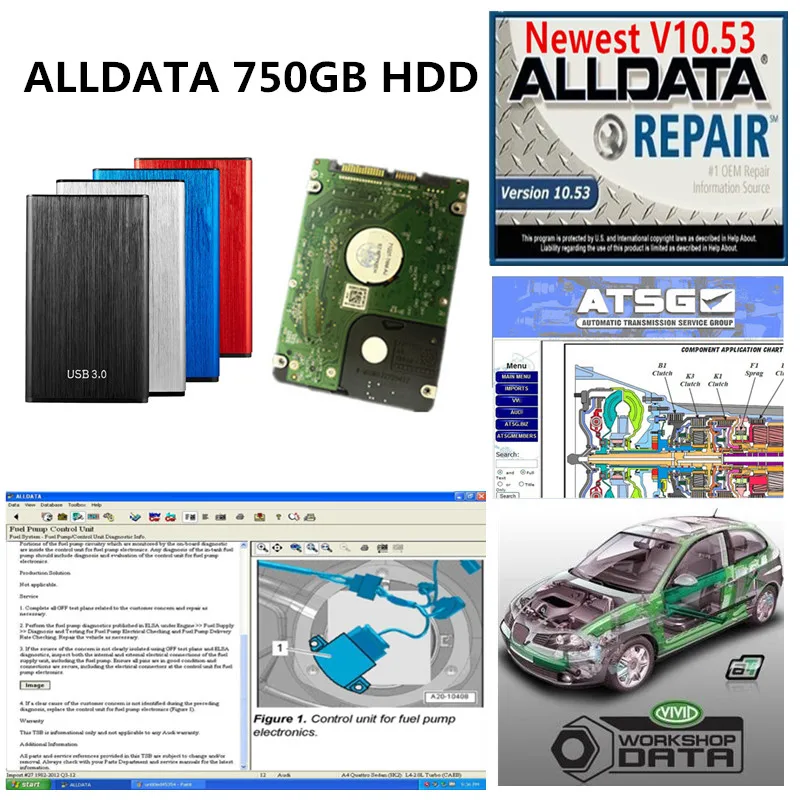 Лидер продаж 2024 года программное обеспечение для авторемонта alldata 10.53 яркое 10.2 atsg