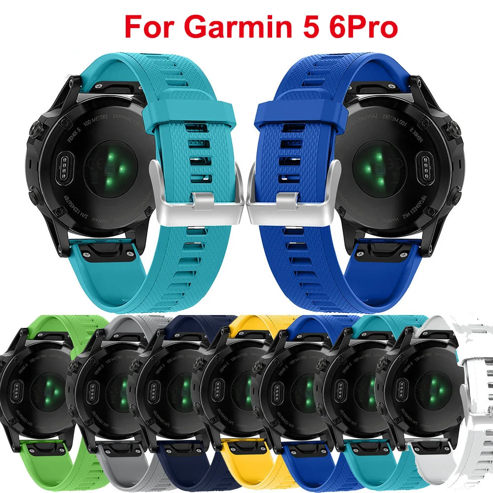 26 мм силиконовый ремешок для часов Ремешок для Garmin Fenix 6X6 6S Pro 5X5 5S Plus 3 3HR браслет для часов легко Fit Quick Release 20 22 мм