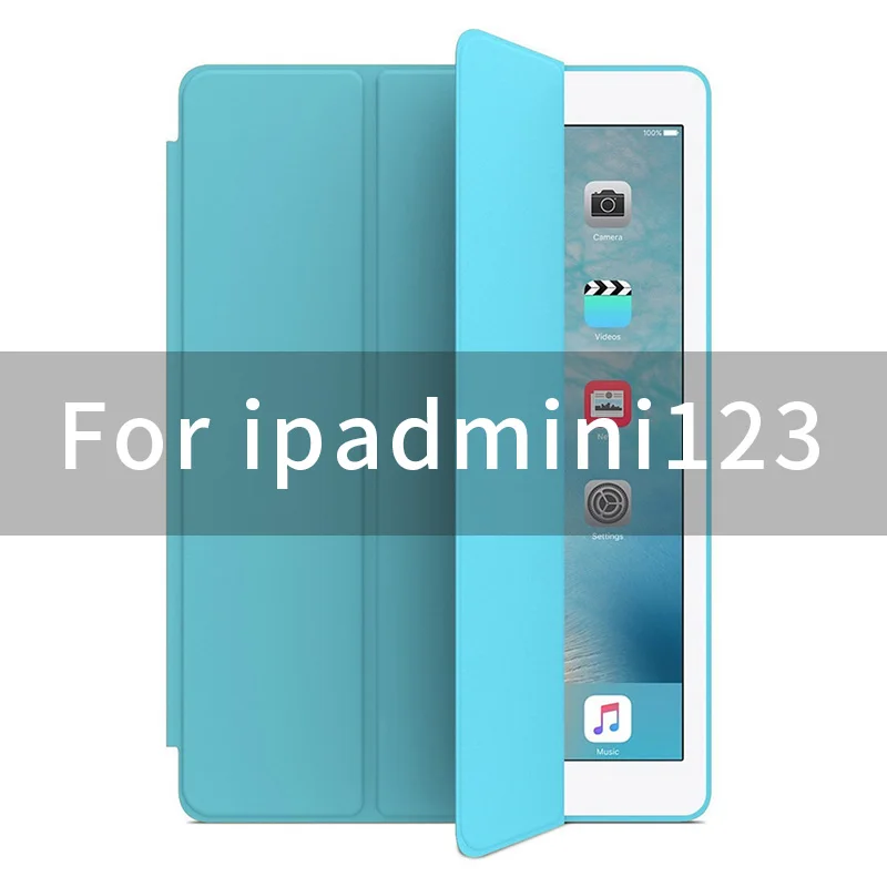 Чехол для iPad mini1/2/3/4 7,9 дюймов полное покрытие 1:1 магнит Smart Auto Sleep чехол с откидной крышкой с функцией подставки A1490 A1489 A1432 оболочки - Цвет: mini123-Sky Blue