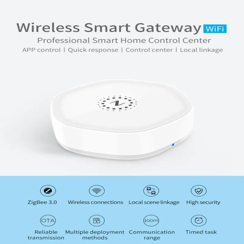 

ZigBee Gateway Tuya Smart Home Gateway WiFi Multi-function Device Linkage Central Control Host Works With Alexa Google Home