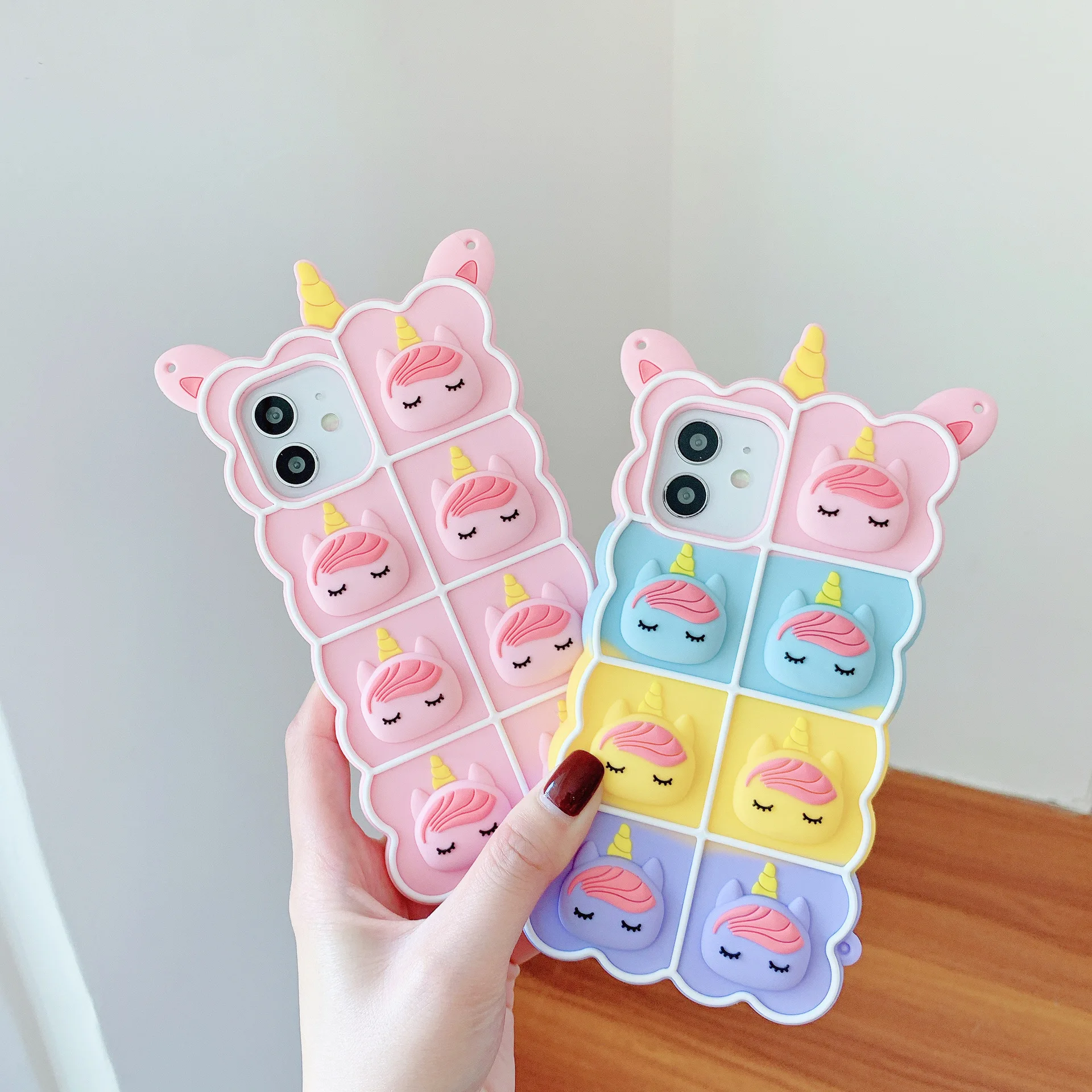 

Luxury 3D Cute Cartoon Unicorn Horse Case For iPhone 13 12 11 Pro Max 6 6s 7 8 Plus X Xs Soft Silicone Rubber Cover Phone Cases