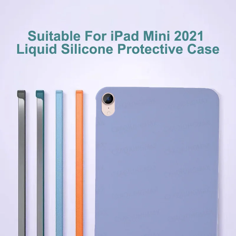 

Original Liquid Silicone Case For iPad mini 2021 8.3 inch Cover For iPad Mini 6 Case With Pen Slot To Support Pencil Charging