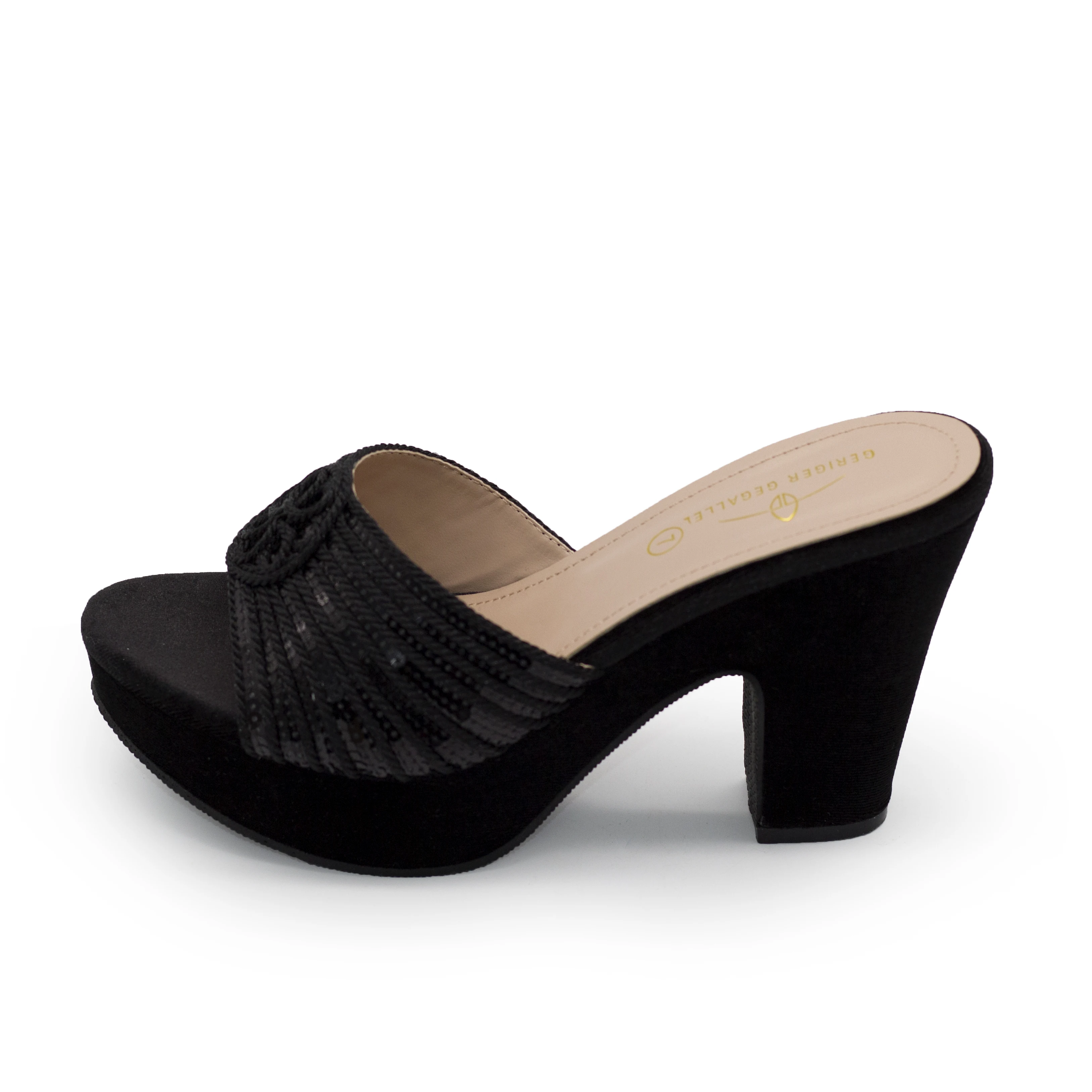 2022 Female Footwear Plus Size 41 42 Knotted Chunky Heels African Wedding Sandals Platform Shoes High Heels Mules Sandals Women