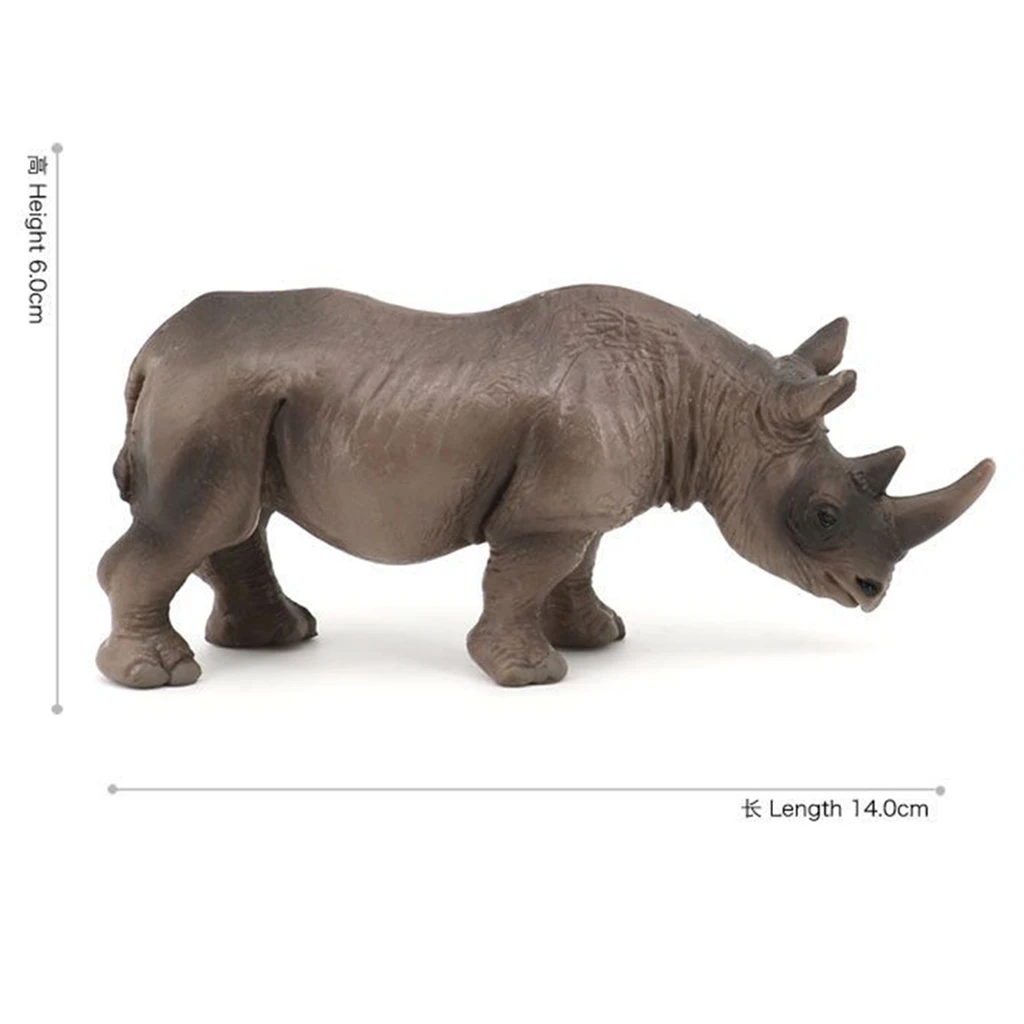 

7pcs Simulation Wildlife Animal Miniature Rhinoceros Figurines for Kids Toys