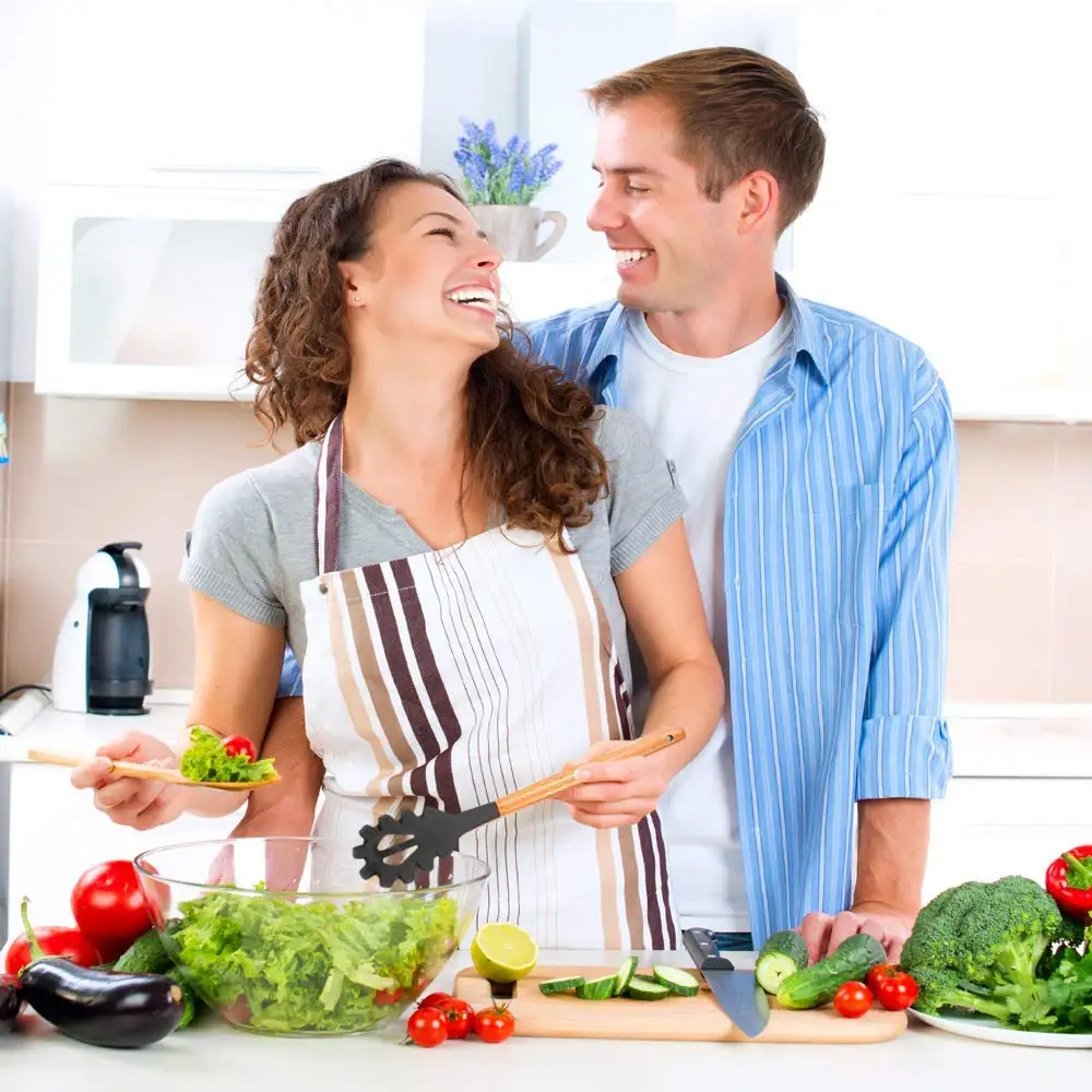 Антипригарная силиконовая кухонная утварь без BPA Нетоксичная деревянная посуда