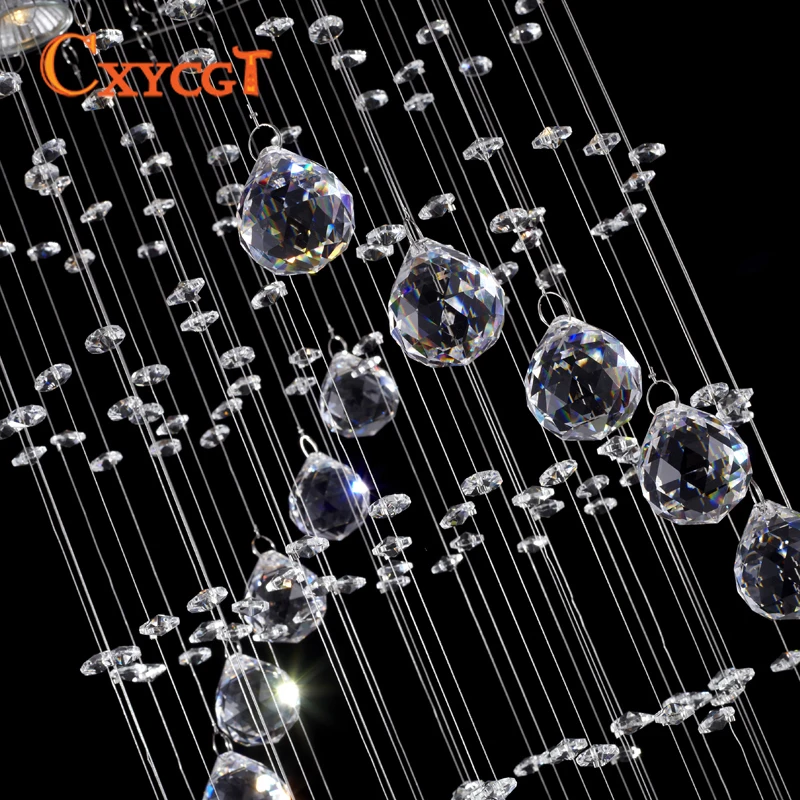 

Modern LED Double Spiral Crystal Chandelier Lighting for Foyer Stair Staircase Bedroom Hotel HallCeiling Hanging Suspension Lamp