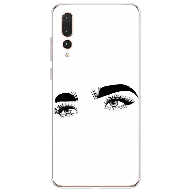 Eyelash And Eyebrow Drawing Cover Soft Silicone TPU Phone Case For Huawei P9 P10 P20 P30 lite PRO PLUS | Мобильные телефоны и