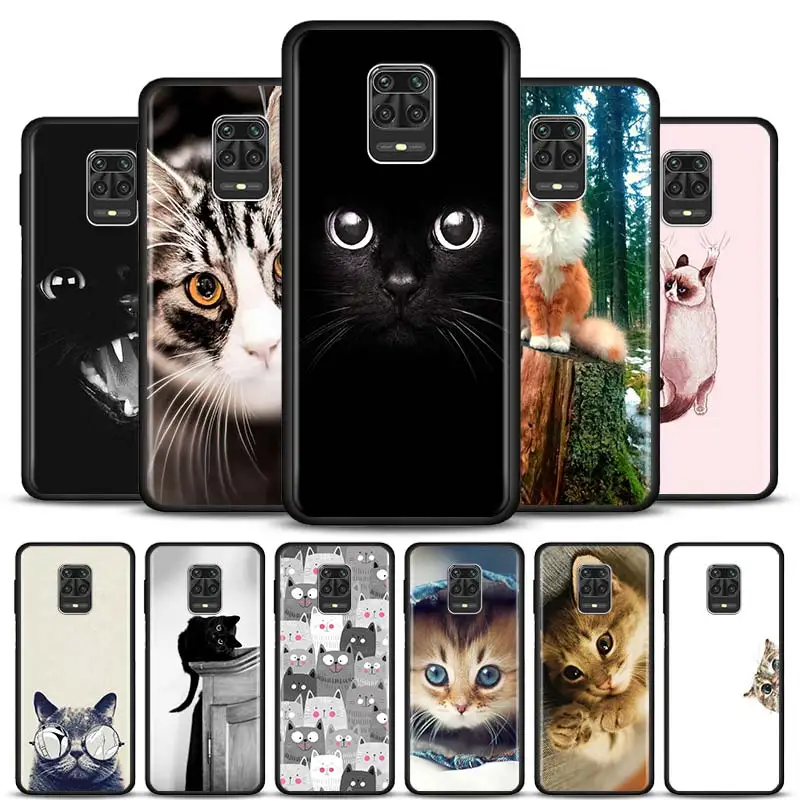 

Case For Xiaomi Redmi Note 10 Pro Max 5G 9 9S 9Pro Cover For Redmi K40 Pro Plus 9 Power 9T Cute Cat