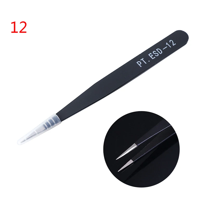 

Stainless Steel Curved Straight Black Tweezer Nail Art Rhinestones Nipper Picking Tool Sequins Beads