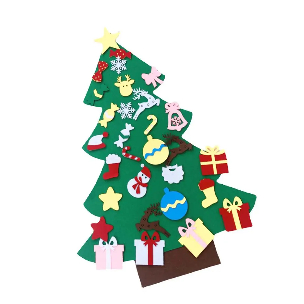 

Войлочная светодиодная елка, рождественский подарок для малышей, детская Рождественская елка «сделай сам», снеговик, многоцветный светиль...