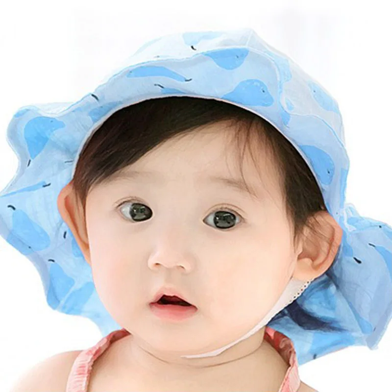 Модная летняя детская шапка принцессы принт с фруктами Детская Милая шапочка для