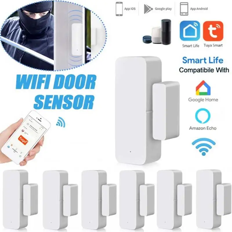 Tuya WiFi датчик для двери Смарт дверь открытой/закрытый детекторы Smartlife APP Wi Fi