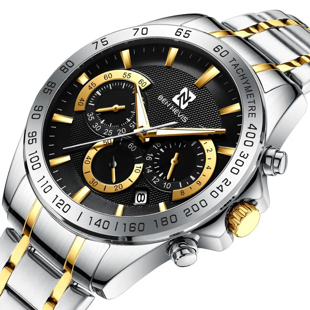 Военные многофункциональные кварцевые наручные часы из нержавеющей стали