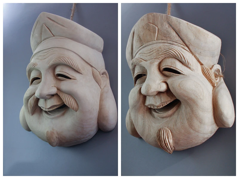 Японская деревянная маска воина традиционное ремесло призрака Женская комната