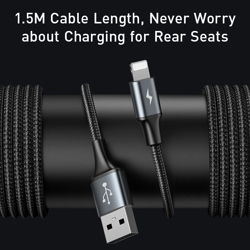 Baseus USB Cable Car RearSeat Dual Charger with Charging for iPhone xr 8 7 6 6s plus Data Phone Cord Adapter | Мобильные телефоны и