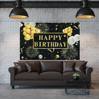 large size 180120cm 30 40 50 60 70th birthday backdrop gold balloon vinyl photography background for photo studio