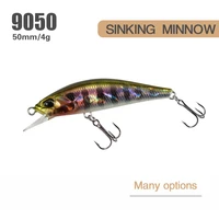minnow fishing lure wobbler sinking artificial bait for fishing lure 50mm 4 2g 3d eyes crankbait sunmer sea fishing bass tackle