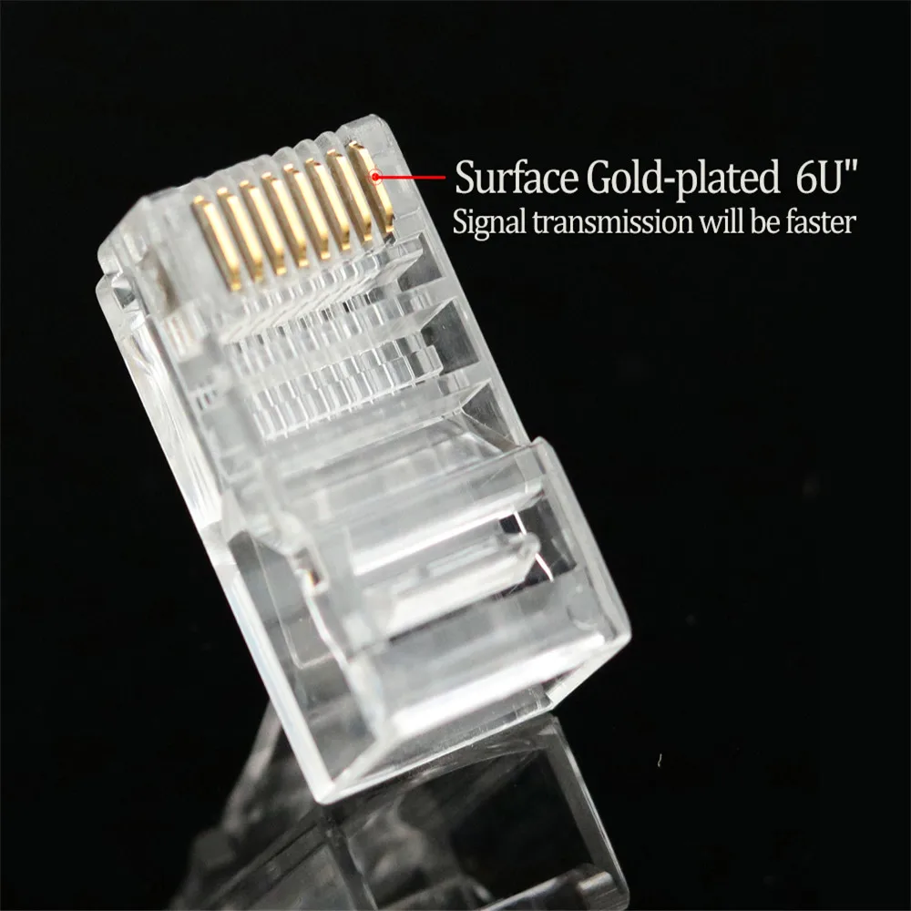 200 шт. EZ RJ45 разъем cat6 rj 45 ethernet Кабельный cat5e utp 8P8C cat 6 сетевой 8 контактный
