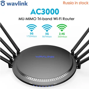 wavlink ac3000 gigabit tri band 2 4g5g wireless wifi router home wifi range extender wireless roteador signal boosters eu free global shipping