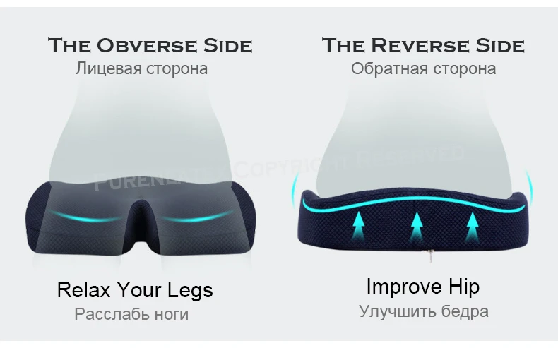 Фиолетовая латексная подушка на стул с эффектом памяти, медленный отскок, подушка под давлением, Ортопедическая подушка для копчика, коврики для инвалидных колясок, подушка с геморроем