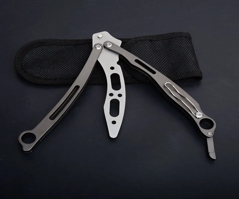 Изогнутый тренировочный нож cs go бабочка в ноже balisong ножи arambit складной нож 5cr15mov лезвие тренировочные ножи титановый инструмент