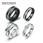 SHOUMAN, гравировка под заказ, титановая сталь, пара кристаллов, для женщин и мужчин, свадебное кольцо влюбленных, подарки на день Святого Валентина