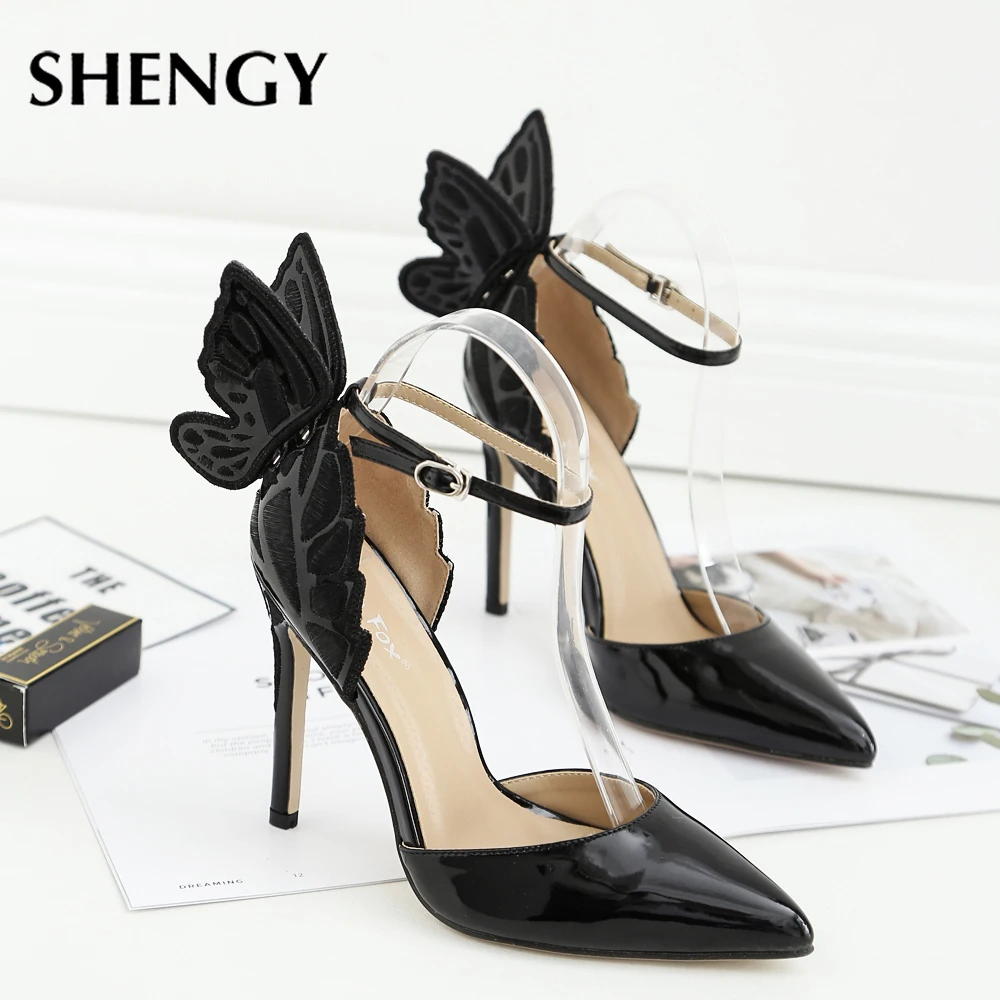 

Women High Heel Shoes 2021 Summer Rosette Fashion Solid Thin Heel Ladies Leather Shoes Business Pointed Toe Pumps Shoes Office