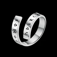 vikings ring 316l stainless steel jewellery unisex open adjustable gothic style ring size 7 13