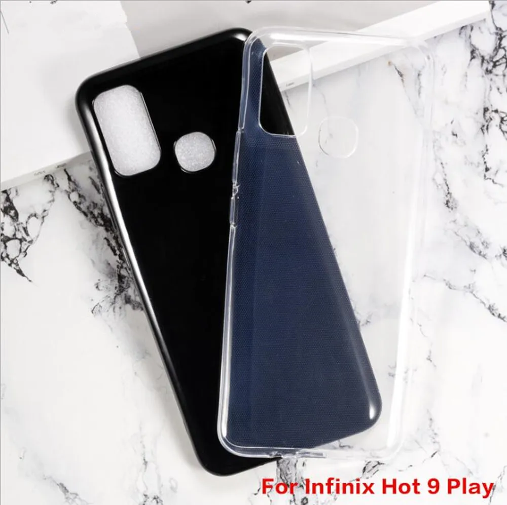 transparent phone case for infinix hot 9 play silicone case anti knock soft black tpu case for infinix hot 9 back cover coque free global shipping