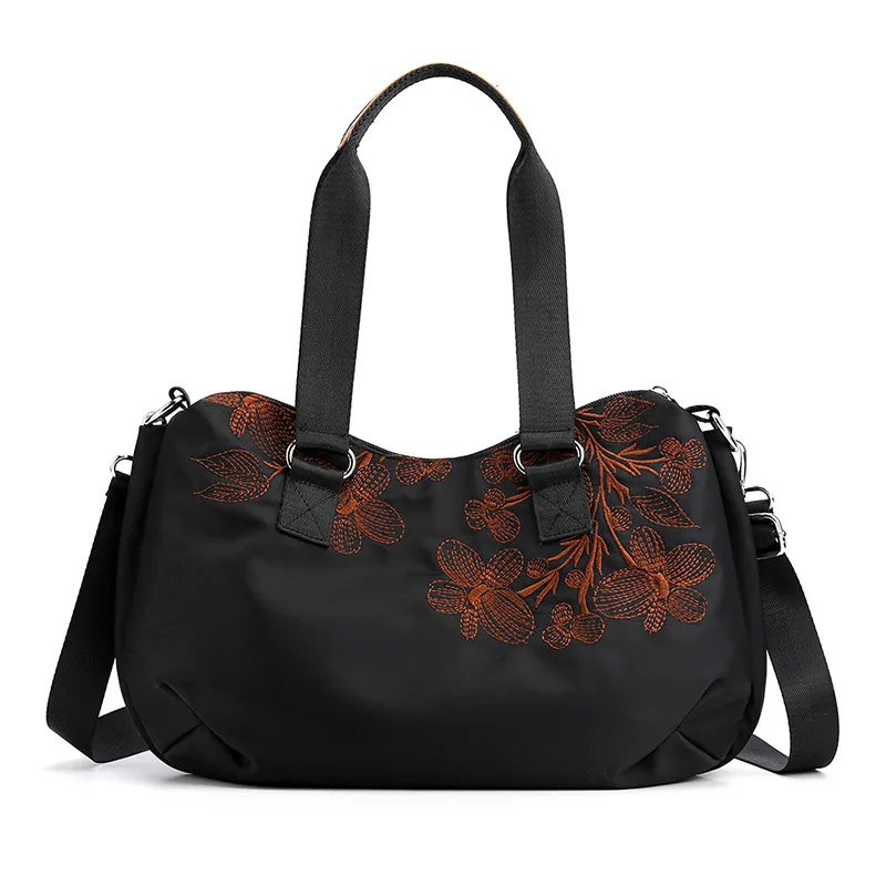 

Women's Bag 2020 New Style Embroidered Bundled Shoulder Bag Canvas Bag WOMEN'S Shoulder Bag Large Capacity Oxford Cloth