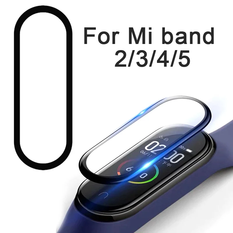 

3D Защита экрана для xiaomi mi band 4 5, защитное стекло Miband 4, полноразмерные изогнутые края, устойчивая к царапинам пленка для xiomi mi band4