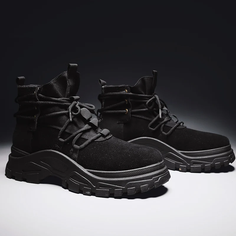 Мужские уличные кроссовки из хлопчатобумажной ткани на шнуровке походная обувь